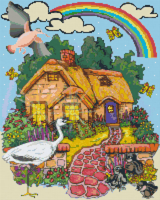 Rainbow Home Sixteen [16] Baseplate PixelHobby Mini-mosaic Art Kit